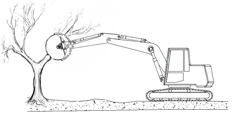 Wood saws for excavators